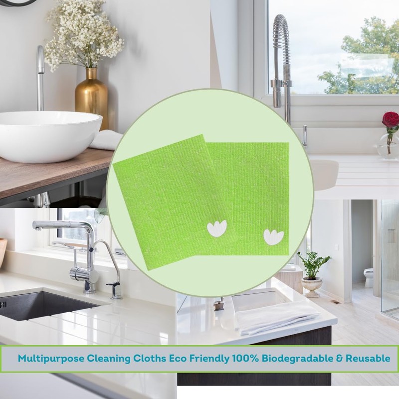 EKOH Design Swedish Dish Cloths 12 Eco Reusable Cellulose Cloths