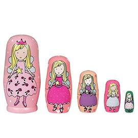 ELUTONG Wooden Nesting Dolls Russian - Angel Russian Matryoshka Nested Dolls, 5Pcs/Set Handmade Stacking Educational Learning Kids Toys