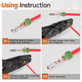iCrimp IWC-1424BP Crimper Tools with Locking Mechanism, 0.3-2mm² (AWG24-14) Crimping Tool for Crimping Delphi Packard Weather Pack Connectors and Metri-Pack Connectors, Waterproof, Abgedic
