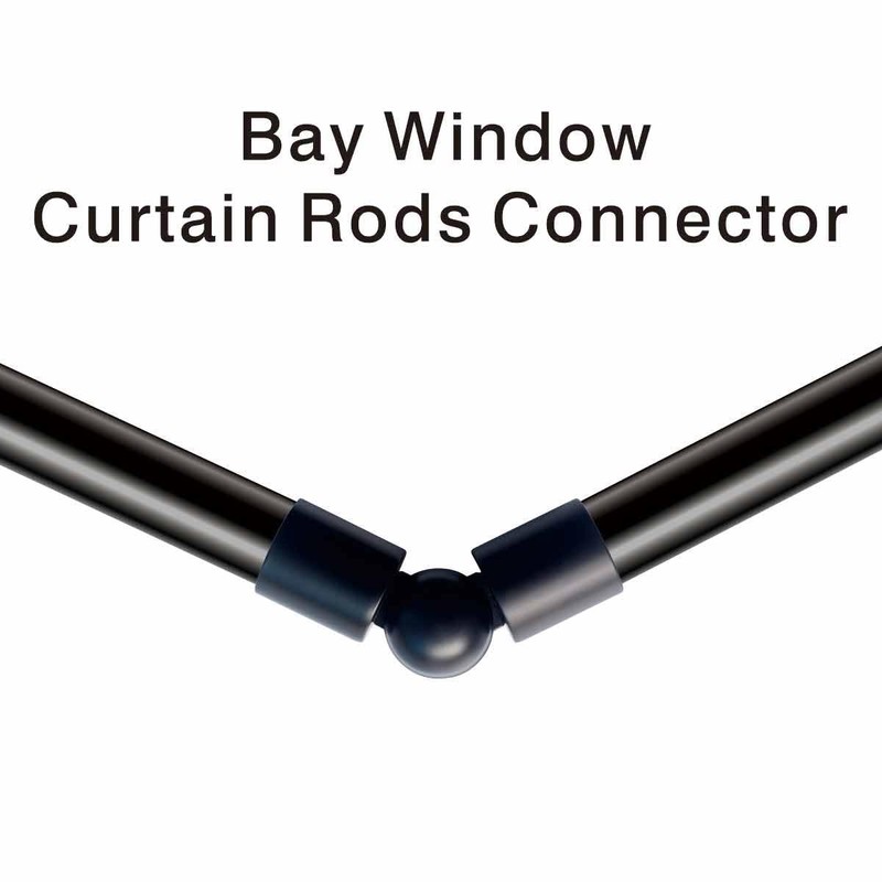 Window Corner Curtain Rod Connector: 2 PACK 1 Inch Adjustable