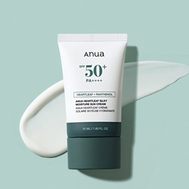 Anua 아누아 어성초 실키 모이스처 선크림 SPF50+ PA++++ 50ml, 1개 Anua Mugwort Silky Moisture Sun Cream SPF50+ PA++++ 50ml, 1 piece