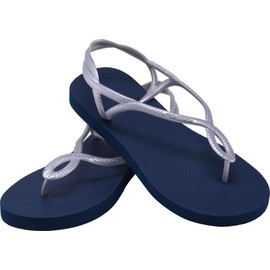 Cressi Women's Marbella Women s Premium Flip Flops, Blue Silver, UK 3 4 - EU 35 36