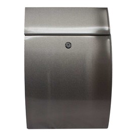 Qualarc WF-0906A Glacial Elliptical Stainless Steel Locking Wall Mount Mailbox, Silver