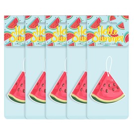 Watermelon Air Freshener, Scented Car, Home, and Office Fragrance (Pack of 5) Individually Wrapped, Stay Fresh & Juicy!