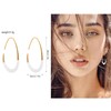 Bi&Yamigeo Teardrop Open Hoop Earrings for Women 14K Gold Plated
