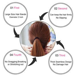 J-MEE Seamless Hair Bands, 100PCS Hair Ties Ponytail Holders Headband Scrunchies for Thick Hair No Crease Damage (Mix Colors)