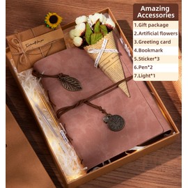 ALKALO Scrapbook Photo Album 100 Pages, 60 Pages Self Adhesive+40 Pages Kraft Paper DIY Photo Book for 2x3 3x5 4x6 5x7 Pictures, Leather Memory Book for Wedding Baby Family Travel Birthday Christmas