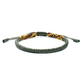 LAMIBEE Grey Bracelet, Grey Hand Braided Rope Thread, Lucky Protection Surfer Bracelet, Wrist Wrap Bracelet, String Rope Bracelet for Him Her, Women Men (Grey)