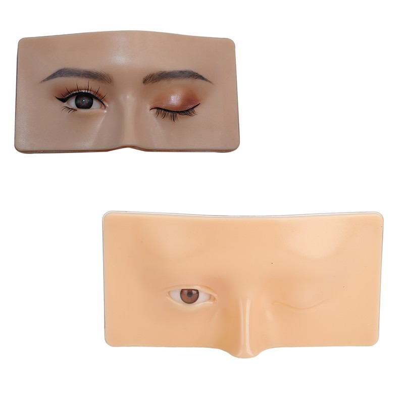 Eye Makeup Practice Board Open Close Eyes Reusable Silicone Mannequin