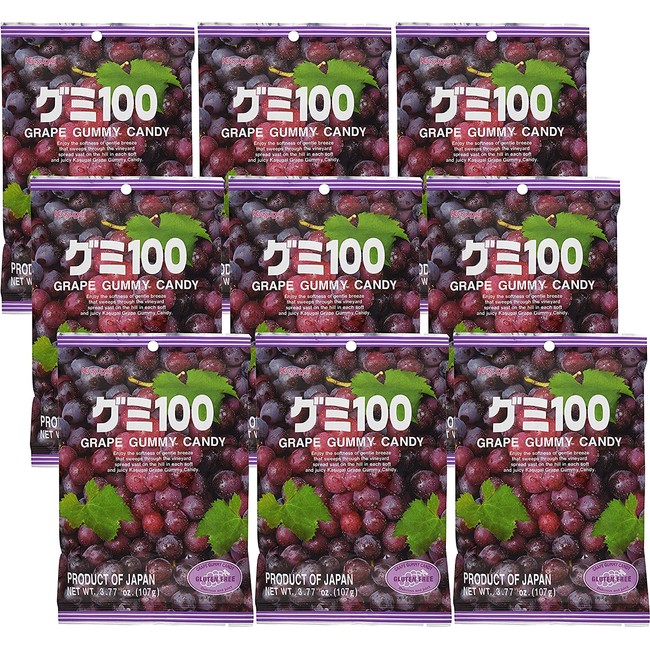 Kasugai Grape Gummy Candy 3.77oz (9 Pack)
