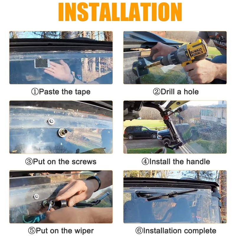 Universal UTV & Golf Cart Wiper Blade with Manual Wiper