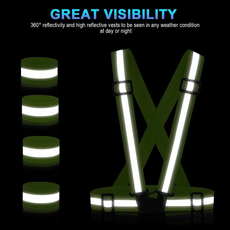 SAWNZC Reflective Vest Running Gear 2Pack, Adjustable Safety Vest Outdoor