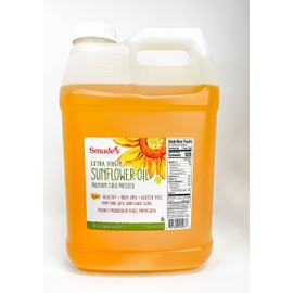 Smude's Brand Cold Pressed Sunflower Oil – 2.5 Gallon (320 oz.) Plastic Bottle (BPA Free) | Healthy & Versatile Cooking Oil, High Oleic, Heart Healthy | All Natural, Chemical Free, 100% Pure, Unrefined | Gluten Free, Dairy Free, Non-GMO, Vegan, Kosher