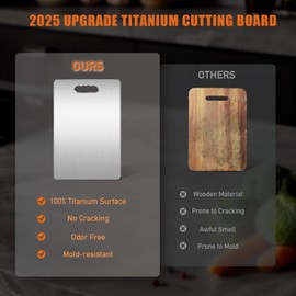 New Titanium Cutting Board For Kitchen, 100% Pure Titanium Cutting Boards,1 Pack Double-sided Food Grade Quality, Easy To Clean And Will Not Absorb Odors, Suitable For Kitchen Or Outdoor (18*12inch)