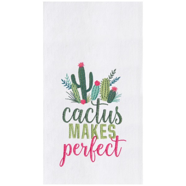 C&F Home Cactus Makes Perfect Embroidered Cotton Flour Sack Kitchen