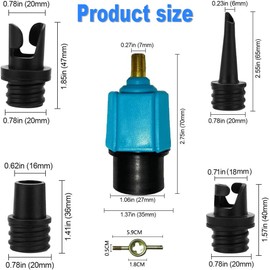 IONPSHG Inflatable Boat SUP Air Pump Adaptor,Air Valve Converter SUP Air Valve Adapter with 4 Air Valve Nozzles for Inflatable Bed Stand Up Paddle Board Kayak Dinghy Inflatable Boat Sup Pump Kayak