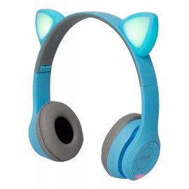 CL Audífonos Inalámbricos Con Orejitas De Gato Bluetoot Luz Led