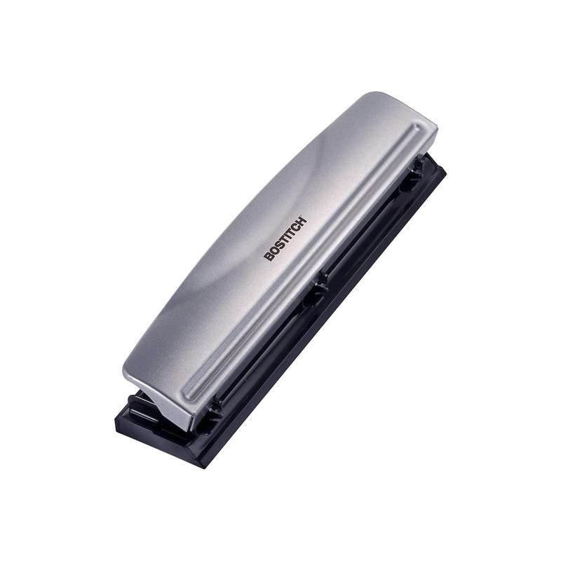 Bostitch Office Premium 3 Hole Punch, 12 Sheet Capacity, Metal,