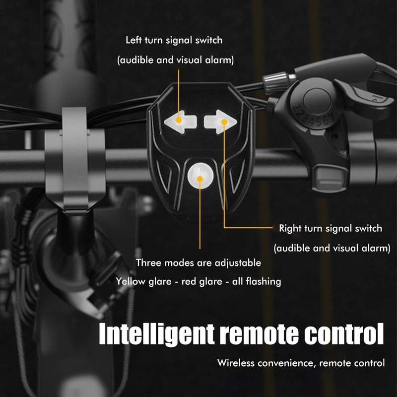 Bike Tail Light with Turn Signals USB Rechargeable Wireless Remote