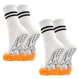 DECOVICI Yoga Stopper Socks Women's ABS Non-Slip Pilates Socks Grip Non-Slip Socks with Nubs, Sports Grip Socks for Fitness, Home, Workout 2/4 Pairs, 8# white x 2