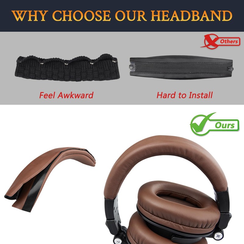 SOULWIT Ear Pads Cushions + Headband Cover, Replacement Kit for