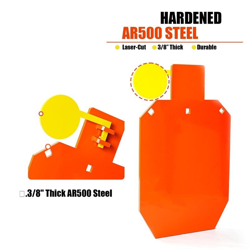 Steel Shooting Targets with Stand, AR500 Steel Hostage Reactive Shooting