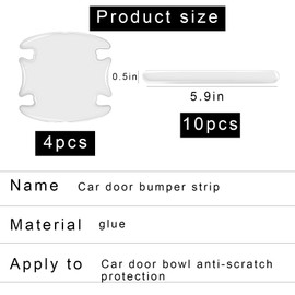 14pcs Clear Car Door Handle Protector, Car Accessories -Scratch-Proof Paint Protection Film