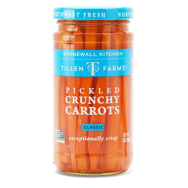 Tillen Farms Veggies, Pickled Crispy Carrots, 12 Ounce (Pack of 4)