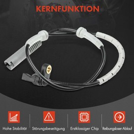 Frankberg 2 x ABS sensor 2-pin front axle compatible with 1 Series E82 M 2011-2012 3 Series E90 E92 E93 M3 M3 CRT M GTS 2007-2013 Replace# 34527853586