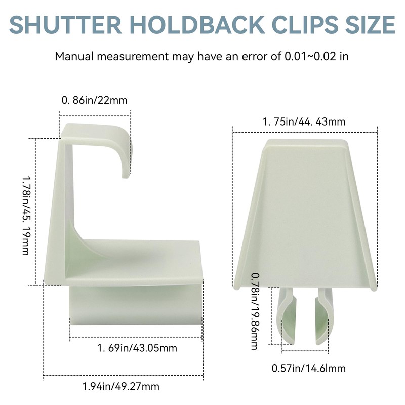 HV Shutter Holdback Clips, Heavy Duty Hurricane Storm Accordion Shutters