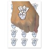 Gloved Cartoon Hand Wagging Finger No Temporary Tattoo Water Resistant
