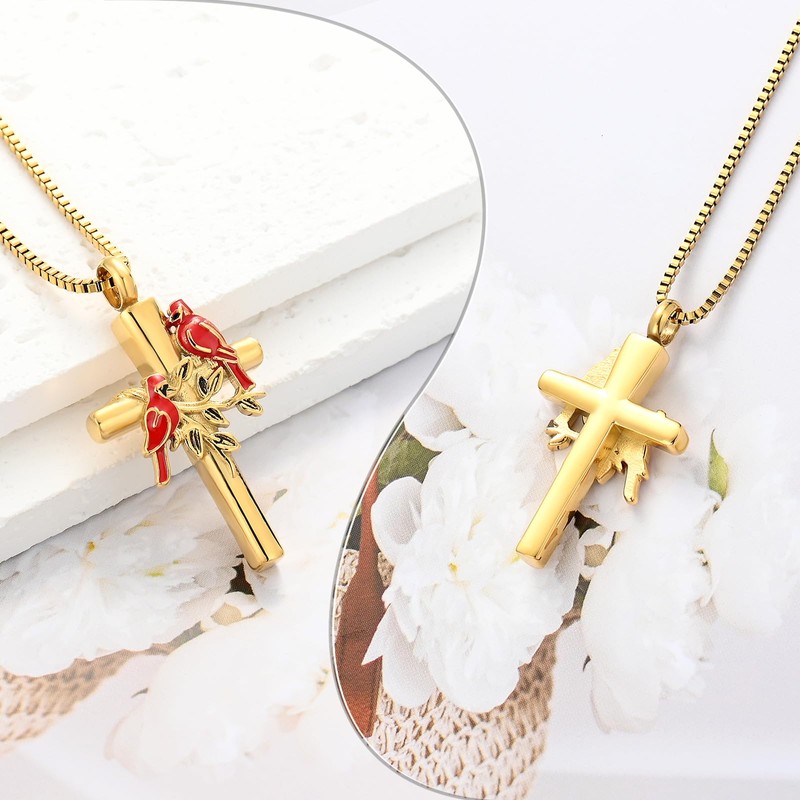 XSMZB Cross Cremation Jewelry for Ashes Funeral Memorial Pendant Hold