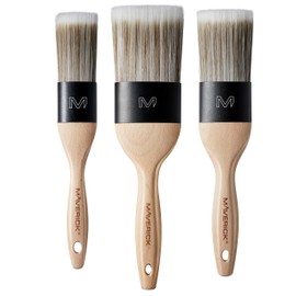 Maverick 190 Series X Paint Brushes 3PK Professional Straight Cut Oval Memex Head with FSC Wood 3 piece pack set 1.5", 2", 2.5"