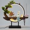 Backflow Incense Holder with LED Light and Pines, Ceramic Lady