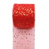 Red Glitter Mesh Roll, Stars Tulle Roll, Glitter Tulle Fabric