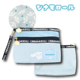 Hatayama Shoji 64202313 Double Pocket Pouch, Logo Tape, Cinnamon Roll (H x W x D): 6.3 x 9.4 x 2.4 inches (16 x 24 x 6 cm)