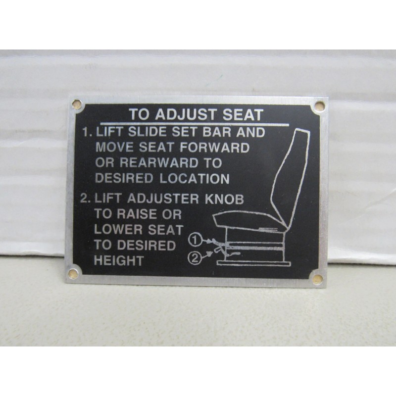 US Military HMMWV Driver Data Plate Seat Adjuster for Highback