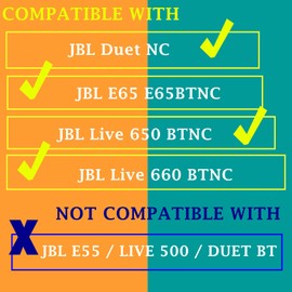 TaiZiChangQin E65 Live 650BTNC Ohrpolster Ohrpolster Ersatz kompatibel mit JBL Live 650 BTNC Live 660 BTNC / E65 E65BTNC / Duet NC Kopfhörern Upgrade Dicker Stoff