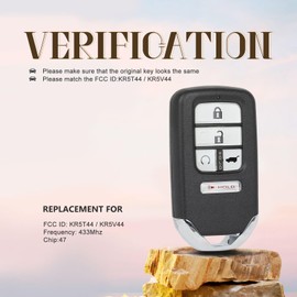 NorthAmerica Remote Smart Keyless Entry Remote 433Mhz Replacement for 2019-2022 Honda Pilot/Passport 5 Button KR5T44 KR5V44 (1)