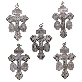 Venerare Deluxe Catholic Pardon Cross - Pack of 5 (Gunmetal)