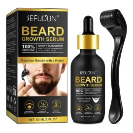 Suero Para Barba Hidratación, Cuidado Vello Facial + Rodillo
