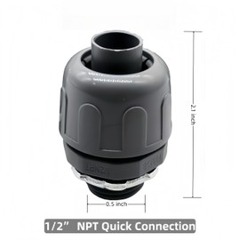 100 PCS 1/2 Inch Liquid Tight Connector, PVC Electrical Conduit Fittings, Non-Metallic 180 Degree Flexible Conduit Connector for Home Kitchen HVAC Outdoor Tubes Pipes Quick Connection