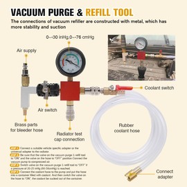 Wenzhon Radiator Pressure Tester Kit, Coolant Pressure Tester and Vacuum Refill Kit for Automotive Cooling System Water Tank Leakage Detection (Universal Fit 18PCS)