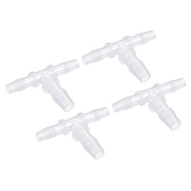 M METERXITY Barb Hose Fittings - 6x8x6mm OD Tee Plastic Pipe Connectors Apply to Water Fuel, Transparent(T Shaped 3 Way)