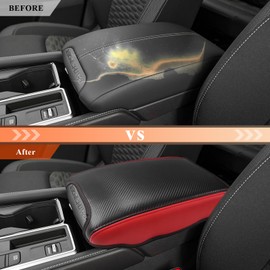 CDEFG for 2022 2023 Nissan Pathfinder Car Armrest Cover, Center Console Protector Pad Arm Rest Box Cushion Mat for Pathfinder Interior Decor Accessories (red)