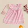 Kayotuas Toddler Girl Easter Dress Bunny Embroidery Flutter Sleeve Dresses