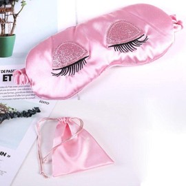 Pink Eye Mask for Sleeping, Satin Blindfold Silk Sleep Mask Smooth Soft Breathable Travel Eye Cover Eyeshade with Elastic Strap for Women and Girls, Sleep Masks