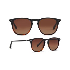 DIFF Maxwell XL Square Sunglasses for Men and Women UV400 Protection, Black Tortoise + Brown Gradient Polarized