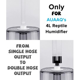 Accessories of AUAAQ's Reptile Humidifier, Including Dual Hose Nozzle, Two Adjustable Hoses and Four Suction Cups, Suitable for Reptiles Humidifier Fogger Mister
