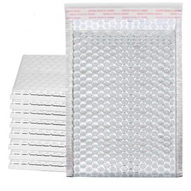 YUENPUN 20 Pack 14 x 11.4 Inch Metallic Bubble Mailers, Silver Padded Mailing Envelopes, Foil Self Seal Padded Envelopes for mailing, packing